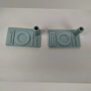 PLAYSKOOL Dollhouse BLUE CAFETERIA FOOD TRAY  Place Setting Vintage